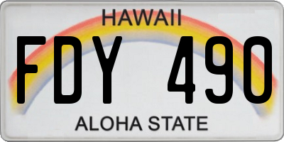 HI license plate FDY490