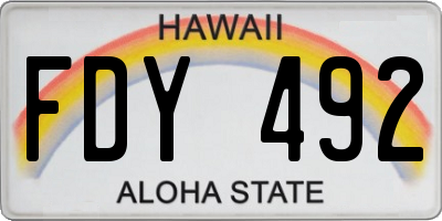 HI license plate FDY492