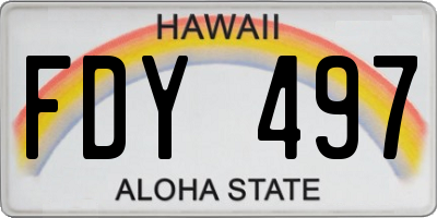HI license plate FDY497