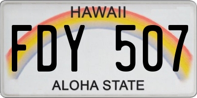 HI license plate FDY507