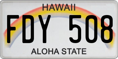 HI license plate FDY508