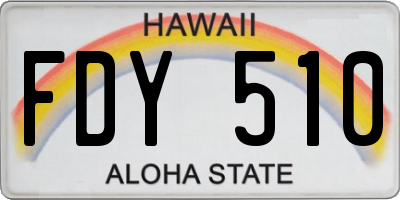 HI license plate FDY510
