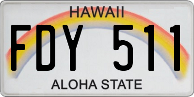 HI license plate FDY511