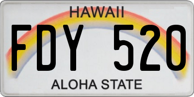 HI license plate FDY520