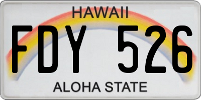 HI license plate FDY526