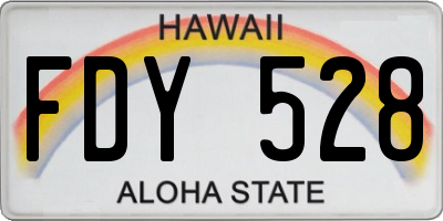 HI license plate FDY528
