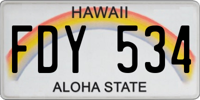 HI license plate FDY534