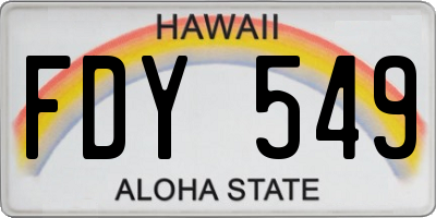 HI license plate FDY549