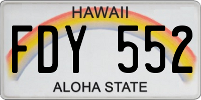 HI license plate FDY552