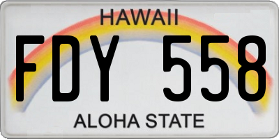 HI license plate FDY558