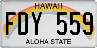 HI license plate FDY559
