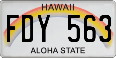 HI license plate FDY563