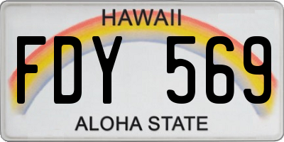 HI license plate FDY569