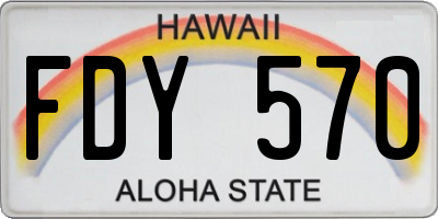 HI license plate FDY570