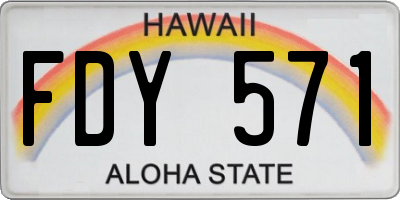 HI license plate FDY571