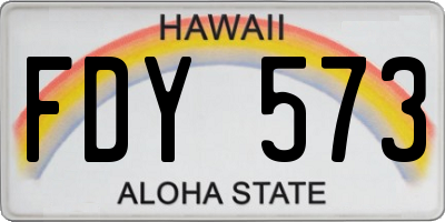 HI license plate FDY573