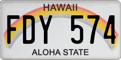 HI license plate FDY574