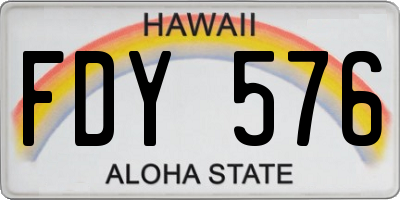 HI license plate FDY576