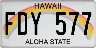 HI license plate FDY577