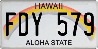 HI license plate FDY579