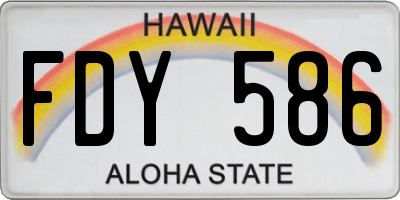 HI license plate FDY586