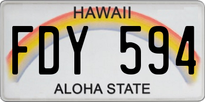 HI license plate FDY594