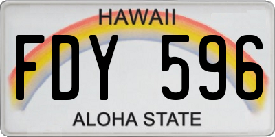 HI license plate FDY596