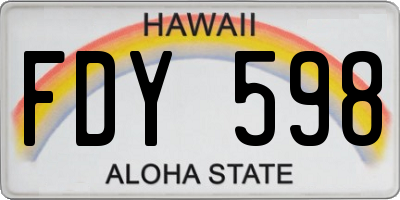 HI license plate FDY598