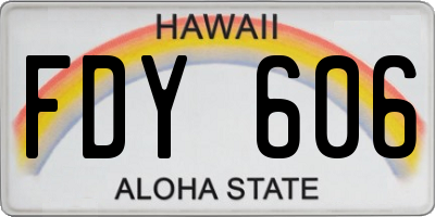 HI license plate FDY606
