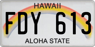 HI license plate FDY613