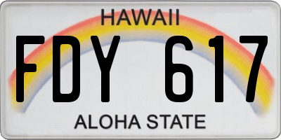 HI license plate FDY617
