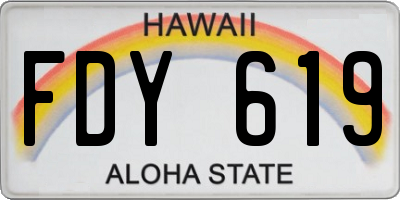 HI license plate FDY619