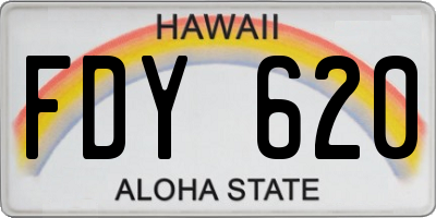 HI license plate FDY620
