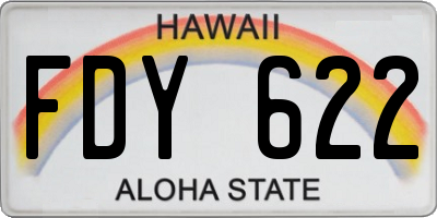 HI license plate FDY622