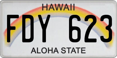 HI license plate FDY623