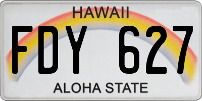 HI license plate FDY627