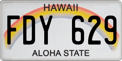 HI license plate FDY629