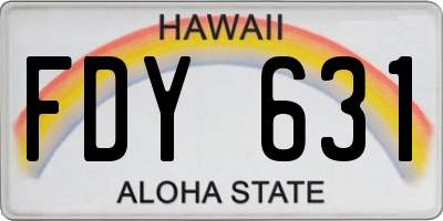 HI license plate FDY631