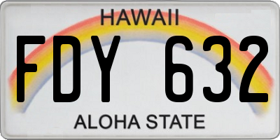 HI license plate FDY632