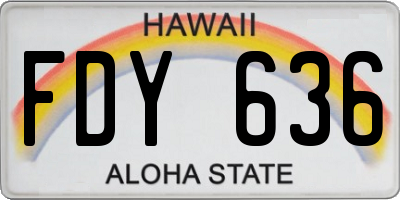 HI license plate FDY636