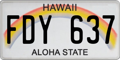 HI license plate FDY637