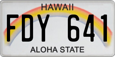 HI license plate FDY641
