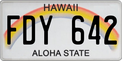HI license plate FDY642