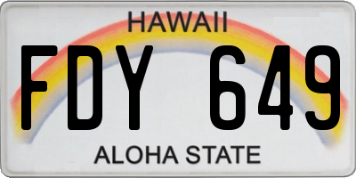 HI license plate FDY649