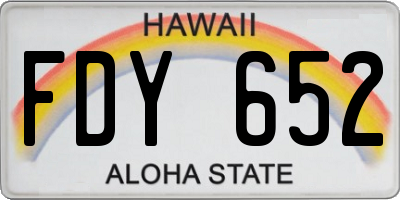 HI license plate FDY652