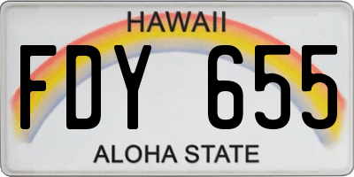 HI license plate FDY655