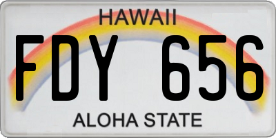 HI license plate FDY656