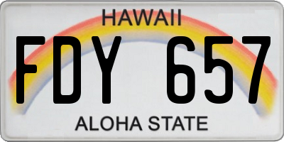 HI license plate FDY657