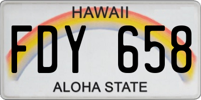 HI license plate FDY658