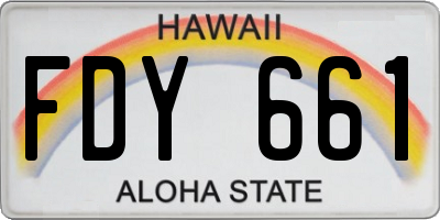 HI license plate FDY661